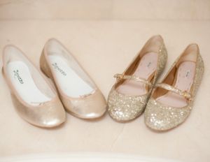 Photos of gold - champagne coloured glittery flat shoes.jpg